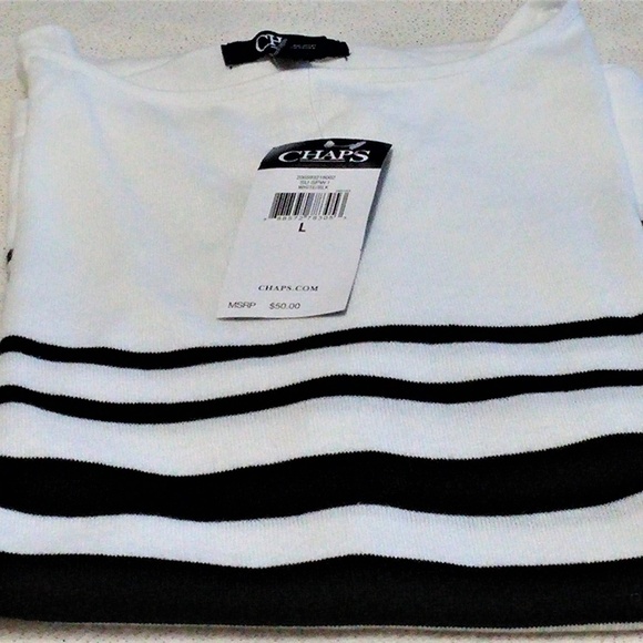 Chaps Tops - Chaps Ladies Black & White Sleeveless Top